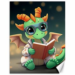 Baby Dragon Reading A Book Canvas 18  X 24 