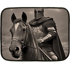 Knight On Horseback Two Sides Fleece Blanket (mini) by AIDreaming