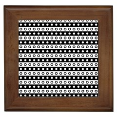 Black And White Circles Pattern Framed Tile