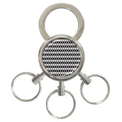 Black And White Circles Pattern 3-ring Key Chain