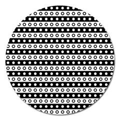 Black And White Circles Pattern Magnet 5  (round)