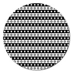 Black And White Circles Pattern Magnet 5  (Round) Front