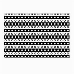 Black And White Circles Pattern Postcards 5  X 7  (pkg Of 10)