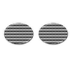 Black And White Circles Pattern Cufflinks (oval)