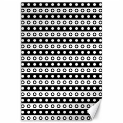 Black And White Circles Pattern Canvas 12  X 18 