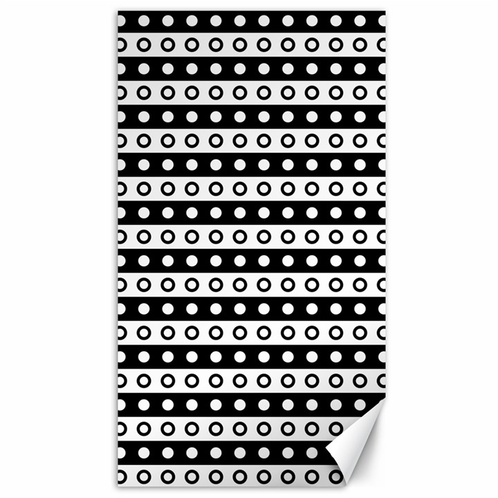 Black And White Circles Pattern Canvas 40  x 72 