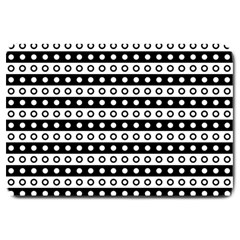 Black And White Circles Pattern Large Doormat