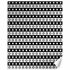 Black And White Circles Pattern Canvas 11  X 14 