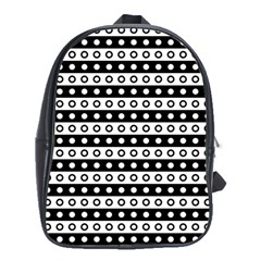 Black And White Circles Pattern School Bag (xl)