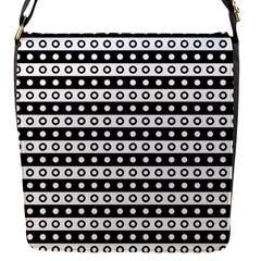 Black And White Circles Pattern Flap Closure Messenger Bag (s)