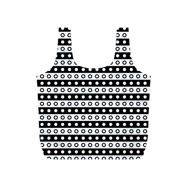 Black And White Circles Pattern Full Print Recycle Bag (S)