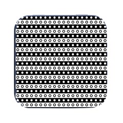 Black And White Circles Pattern Square Metal Box (black)