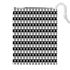 Black And White Circles Pattern Drawstring Pouch (4xl)