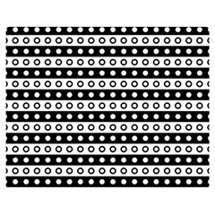 Black And White Circles Pattern Premium Plush Fleece Blanket (medium) by ytdream