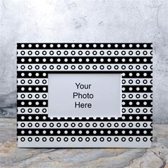 Black And White Circles Pattern White Tabletop Photo Frame 4 x6 