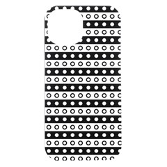 Black And White Circles Pattern Iphone 15 Plus Black Uv Print Pc Hardshell Case