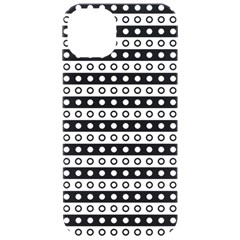 Black And White Circles Pattern Iphone 15 Pro Black Uv Print Pc Hardshell Case