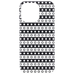 Black And White Circles Pattern Iphone 15 Pro Max Black Uv Print Pc Hardshell Case