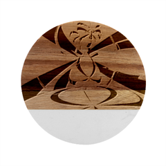 Vanilla Dream Marble Wood Coaster (round)