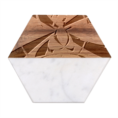 Vanilla Dream Marble Wood Coaster (hexagon) 