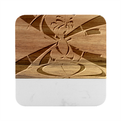 Vanilla Dream Marble Wood Coaster (square) by geonetique