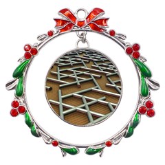 Expression Of Structure Metal X mas Wreath Ribbon Ornament