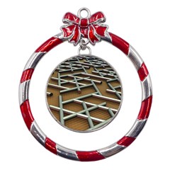 Expression Of Structure Metal Red Ribbon Round Ornament by geonetique