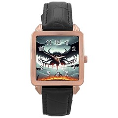 Halloween Goodie Rose Gold Leather Watch 