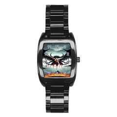 Halloween Goodie Stainless Steel Barrel Watch by favoritechios