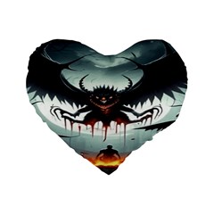 Halloween Goodie Standard 16  Premium Flano Heart Shape Cushions