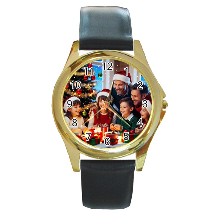 The Christmas Collection Round Gold Metal Watch