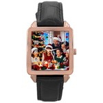 The Christmas Collection Rose Gold Leather Watch  Front