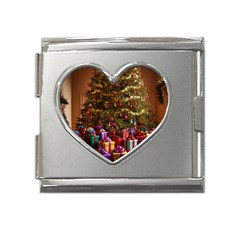 Merry Christmas Mega Link Heart Italian Charm (18mm)