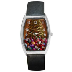 Merry Christmas Barrel Style Metal Watch