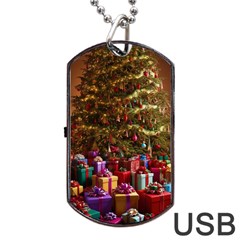 Merry Christmas Dog Tag Usb Flash (one Side)