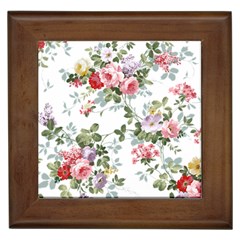 Floral Elements Peony Chinese Rose Framed Tile by Grandong