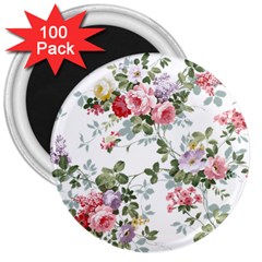 Floral Elements Peony Chinese Rose 3  Magnets (100 Pack)