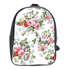 Floral Elements Peony Chinese Rose School Bag (large)