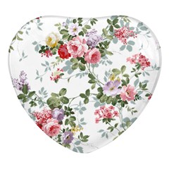 Floral Elements Peony Chinese Rose Heart Glass Fridge Magnet (4 Pack)