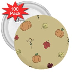 Halloween Fall Pattern 3  Buttons (100 Pack) 