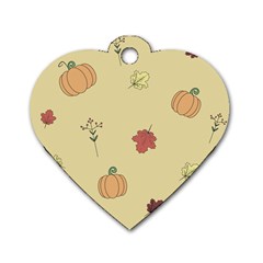 Halloween Fall Pattern Dog Tag Heart (one Side) by Apenda