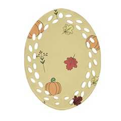 Halloween Fall Pattern Ornament (oval Filigree) by Apenda