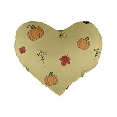 Halloween Fall Pattern Standard 16  Premium Flano Heart Shape Cushions