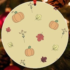 Halloween Fall Pattern Uv Print Acrylic Ornament Round by Apenda