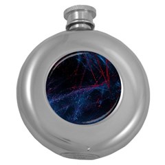 Abstract Feathers Round Hip Flask (5 Oz)