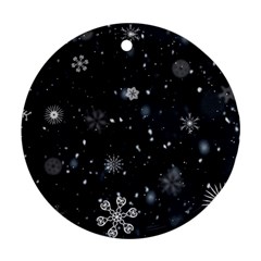 Snowflakes Snow Snowfall Snowing Ornament (round)