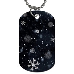 Snowflakes Snow Snowfall Snowing Dog Tag (one Side)