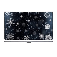 Snowflakes Snow Snowfall Snowing Business Card Holder