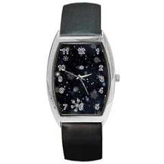 Snowflakes Snow Snowfall Snowing Barrel Style Metal Watch