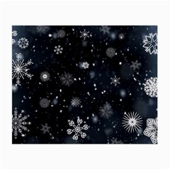 Snowflakes Snow Snowfall Snowing Small Glasses Cloth